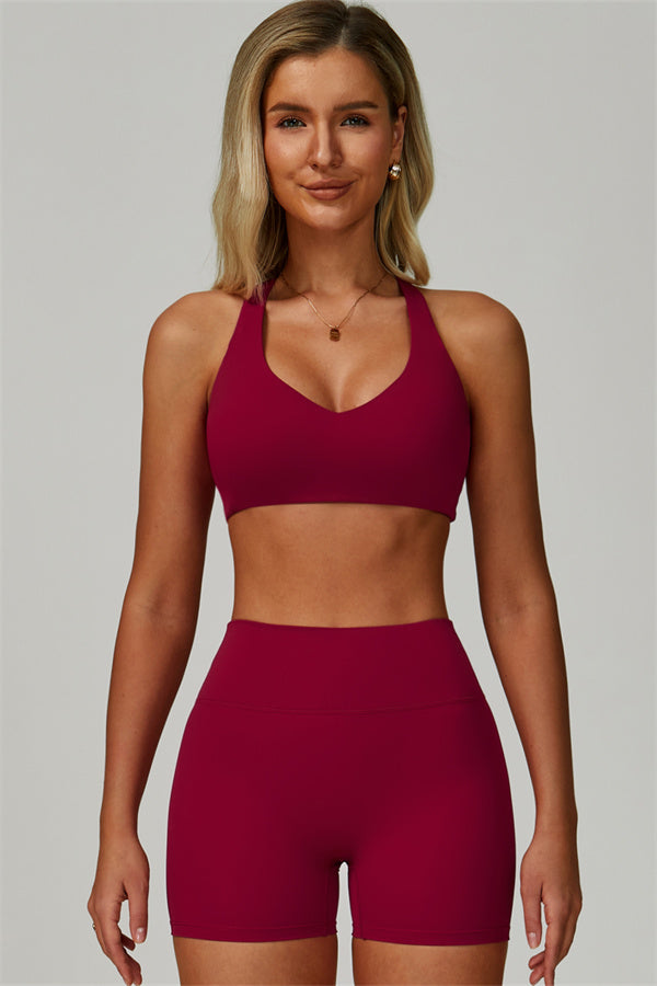 Fitglutes Activewear Seraphine Sports Bra and Shorts 2-piece set, lightweight gymwear with supportive sports bra and comfortable shorts.