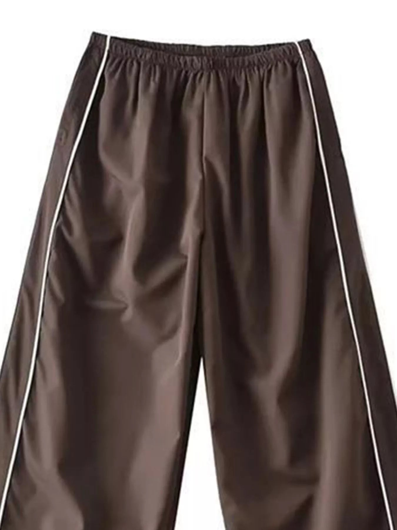 Women's lightweight high-rise wide-leg dress pants with elastic waist, stylish and comfortable trousers by Trendsi.