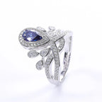Sterling silver ring featuring a 1-carat moissanite gemstone, showcasing a sparkling, elegant design.