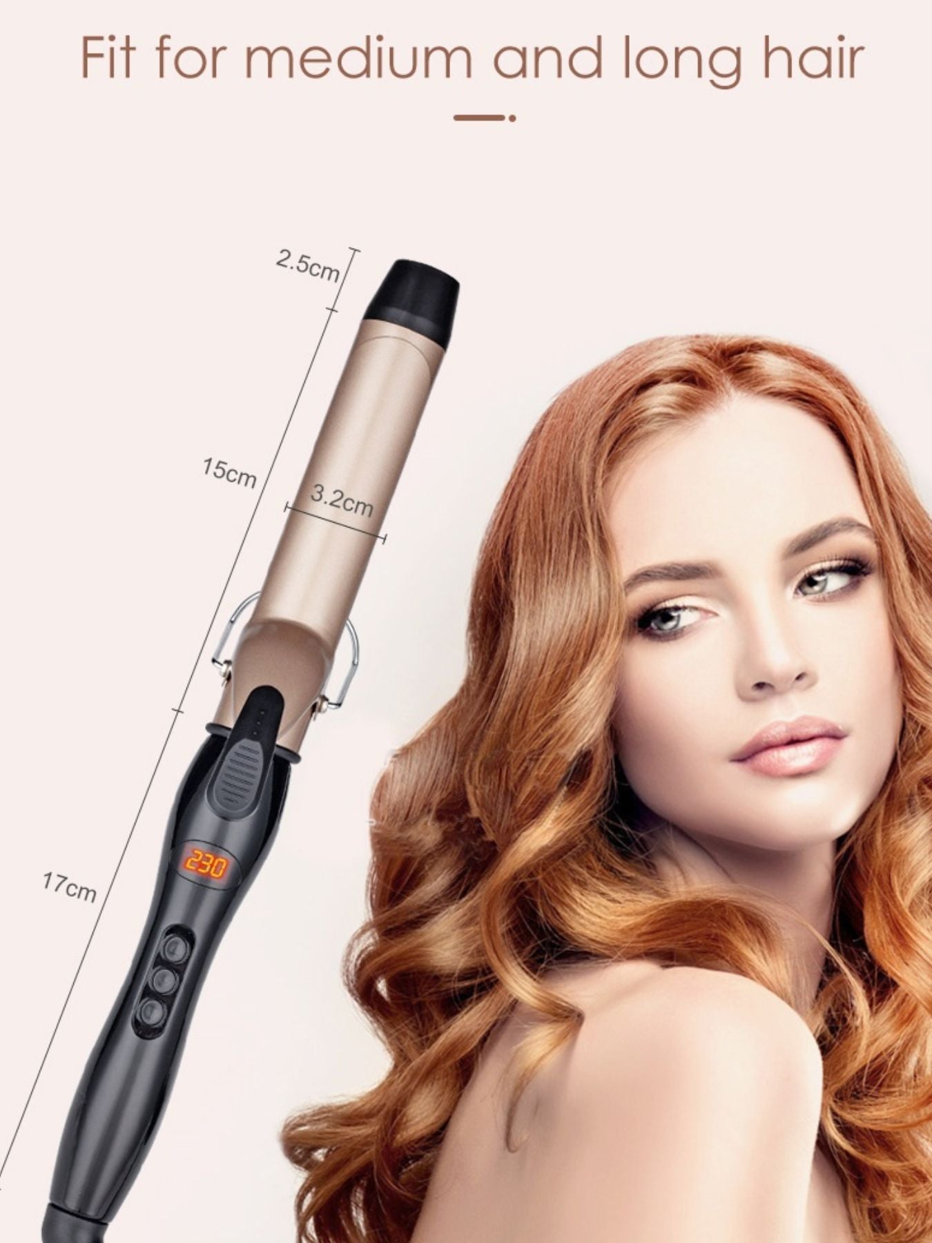 Ceramic curling iron from Trendsi with fast heating, designed for professional anti-scald hair styling and curling.
