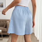 Women’s wide leg casual shorts by Plush Fashion Hub, featuring a relaxed fit and comfortable fabric in a versatile style.