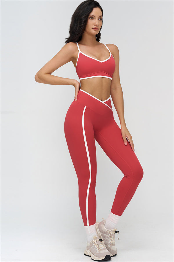 Fitglutes Activewear sports bra and leggings 2-piece set with contrast design, ideal for gym, workout, and fitness activities.