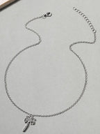 Zircon Palm Tree Pendant Necklace