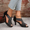 Shopimist peep toe block heel sandals featuring a stylish open toe design and chunky heels, perfect for casual or dressy occasions.