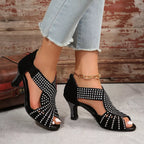 Shopimist peep toe block heel sandals featuring a stylish open toe design and chunky heels, perfect for casual or dressy occasions.