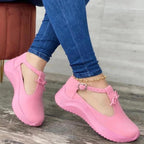 Solid color suede casual sneakers with platform buckle fringe design by Plush Fashion Hub, featuring a trendy, comfortable style.