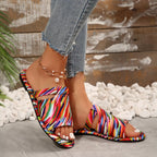 Shopimist open toe flats sandals with sleek design, featuring a comfortable fit and minimalist style for casual wear.