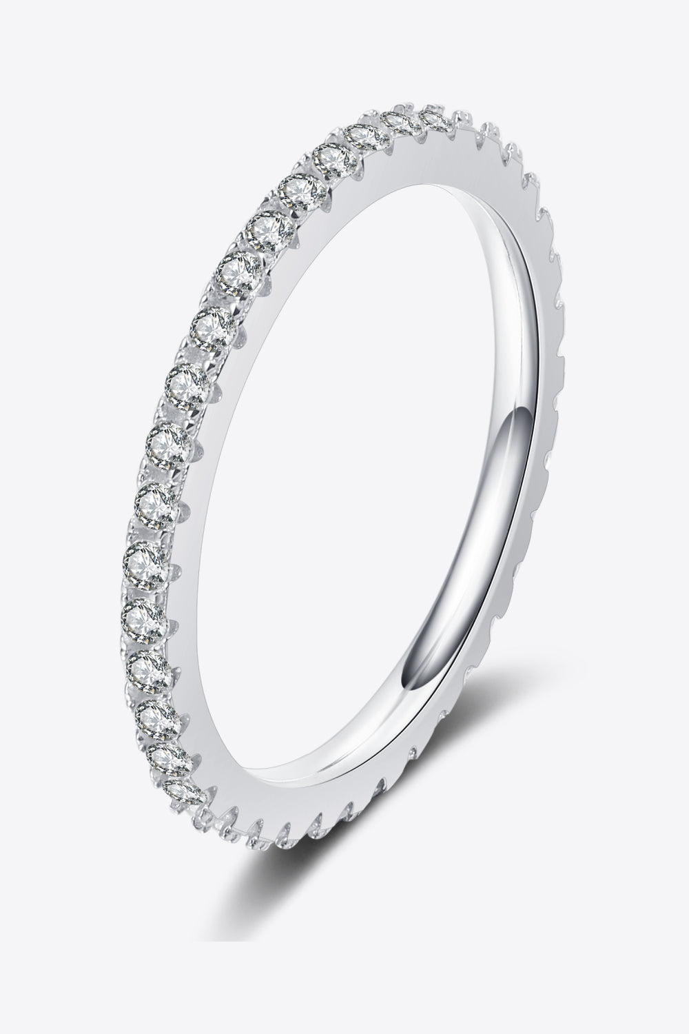 Sterling silver moissanite ring from Curious Time by Plush Fashion Hub, featuring a sparkling gemstone and elegant design.