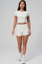 Fitglutes Activewear rapture T-shirt and shorts 2-piece set, sporty gymwear for workouts with comfortable, stylish athletic clothing.