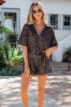 Threaded Pear Emmy Printed 2-piece short set featuring a stylish top and matching shorts with vibrant print design.