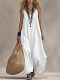 Full size scoop neck sleeveless maxi dress by Shopimist, flowing plus size dress with a relaxed fit and elegant style.