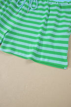 Threaded Pear Madilynn Plus Size Loungewear set with puff sleeves, comfortable and stylish for relaxed wear.