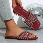 Shopimist rhinestone open toe sandals featuring glittering rhinestones and a stylish open toe design for elegant summer footwear.