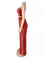 Sleeveless tube top and wide-leg pants set by Trendsi, featuring a stylish coordinated outfit with a fitted tube top and flowing pants.