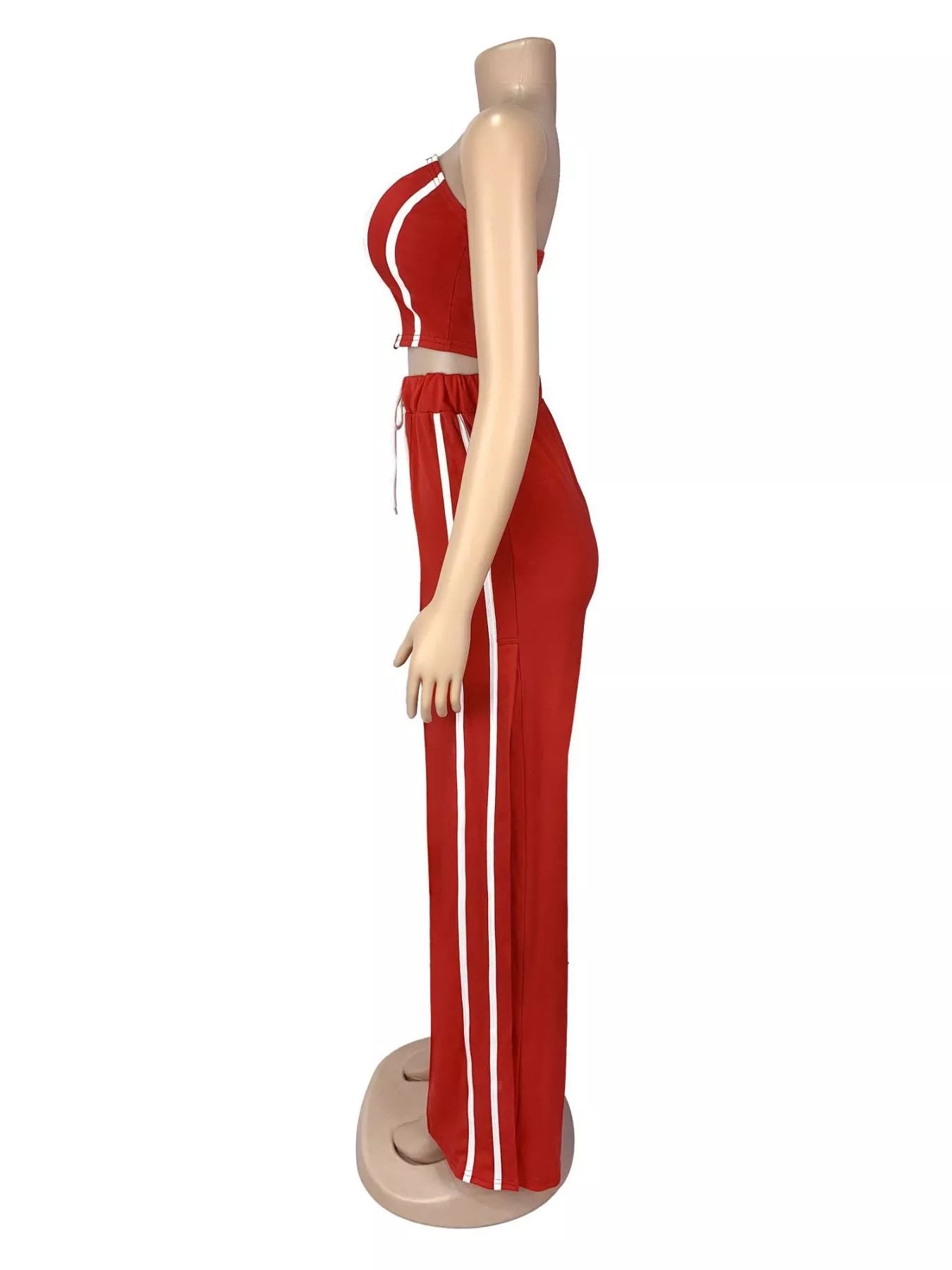 Sleeveless tube top and wide-leg pants set by Trendsi, featuring a stylish coordinated outfit with a fitted tube top and flowing pants.