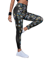 Plus size high-waist compression yoga leggings with pockets from FitiqueFit, black activewear designed for comfort and support.