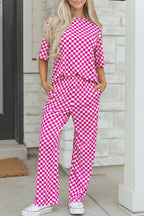 Threaded Pear Elisa Print Half Sleeve Lounge Set featuring a comfortable loungewear top and matching shorts with a stylish pattern.