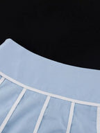 Contrast trim halter neck top and skirt set by Shopimist, featuring a stylish matching outfit with bold trim details.
