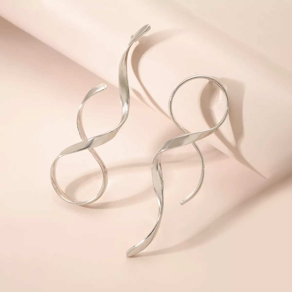 Shopimist alloy spiral drop earrings featuring sleek, metallic design with coiled, elegant shape for stylish wear