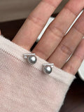 Shopimist zircon pearl stud earrings featuring sparkling cubic zirconia and elegant pearl accents for a sophisticated look.