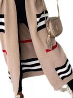 Striped longline open front cardigan by Simply Love, showcasing soft fabric, relaxed fit, and stylish striped pattern.