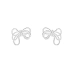 Sterling silver bow knot stud earrings by Shopimist, featuring a sleek and elegant design for everyday wear.