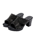 Women rhinestone platform high heels with thick heels and open-toe design, trendy sandals from Trendy Attic Store01