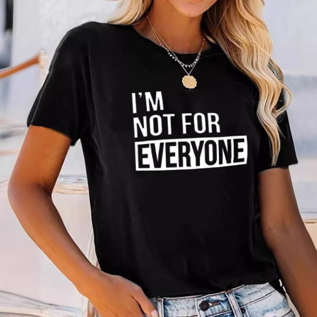 Eprolo women's printed round neck crewneck T-shirt, casual fashion top, soft fabric with stylish graphic design, front view.