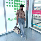 Street Style Raw Edge Multi-Pocket Washed Denim Jeans