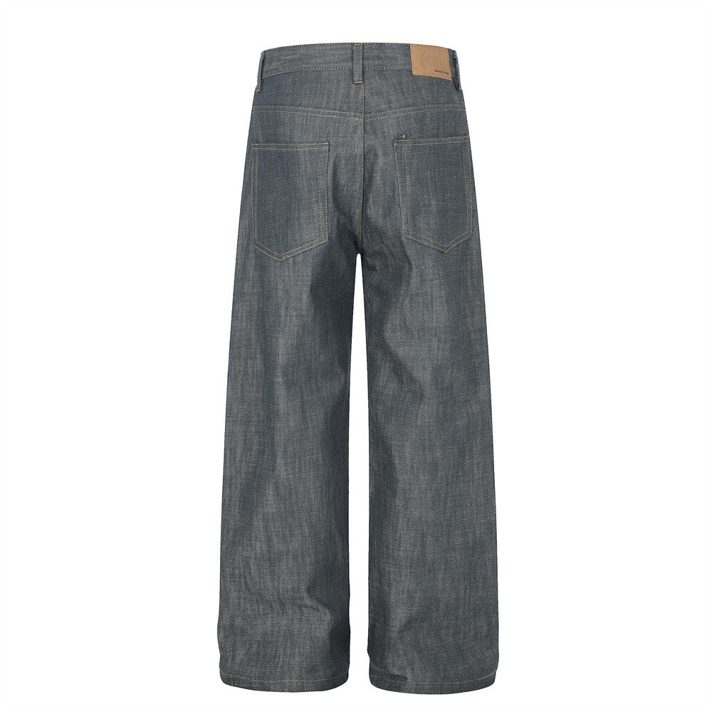 Eprolo Western Edge straight leg pants in denim, featuring a classic fit and visible stitching, displayed on a model.