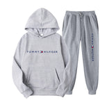 Spring and Autumn Leisure Sports Hoodie Printed Men's Set