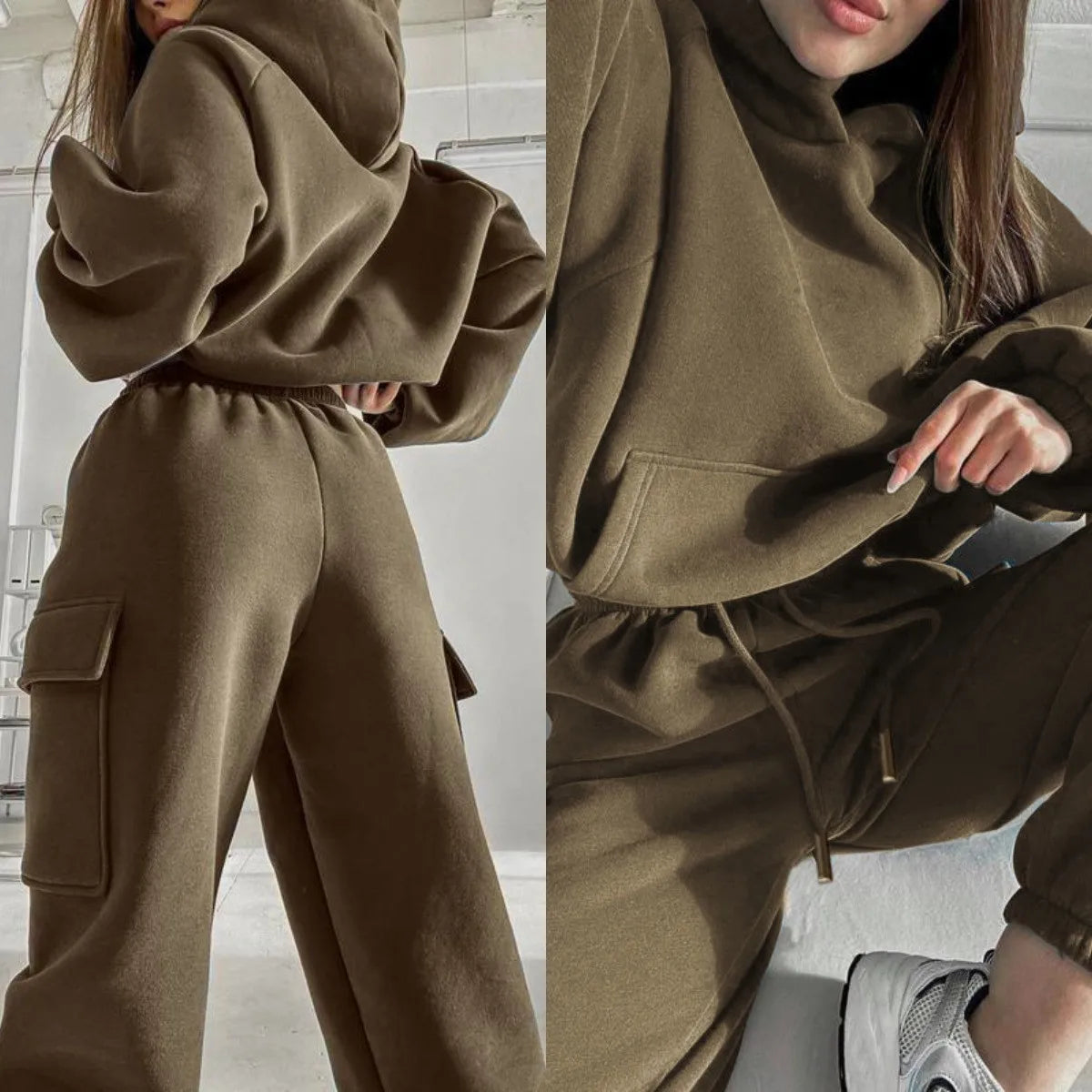 Eprolo women's two-piece hoodie and pants set with matching sweatshirt and trousers, casual clothing ensemble.
