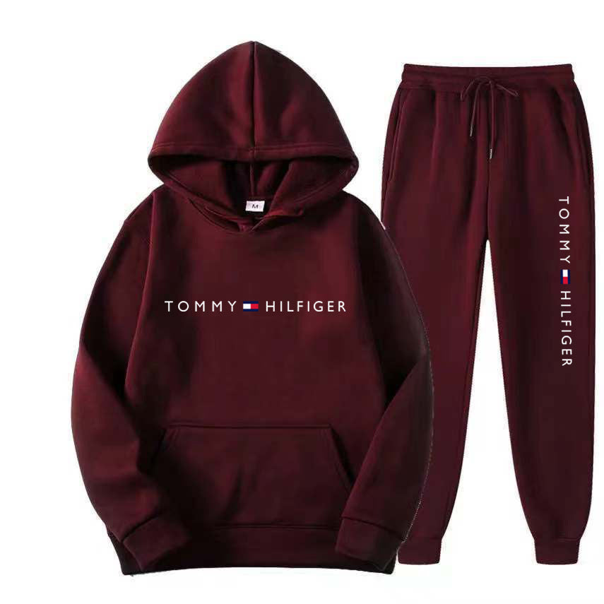 Spring and Autumn Leisure Sports Hoodie Printed Men's Set