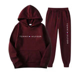 Spring and Autumn Leisure Sports Hoodie Printed Men's Set