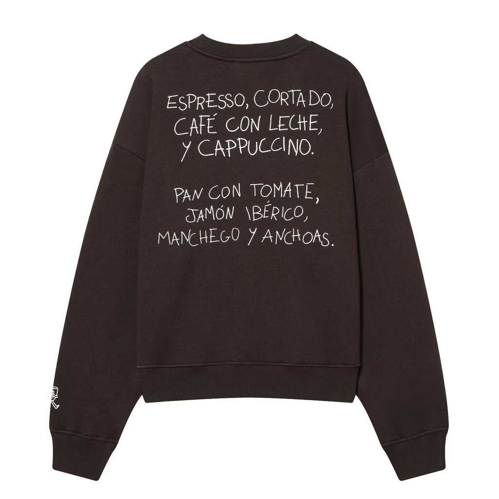 Women's Printed Long Sleeve Casual Pullover Hoodie in Coffee Brown