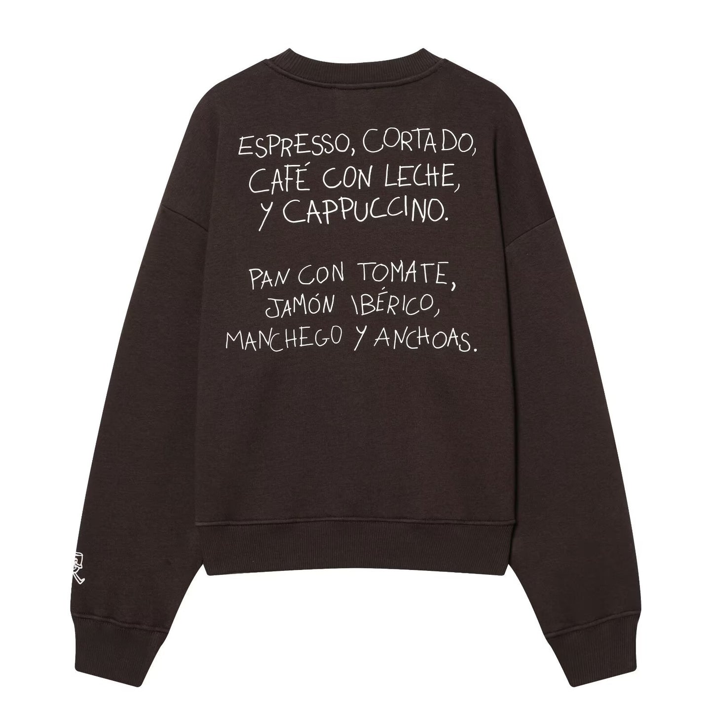 Coffee brown women's printed long sleeve hoodie by Plush Fashion Hub, casual pullover with stylish design and comfortable fit.