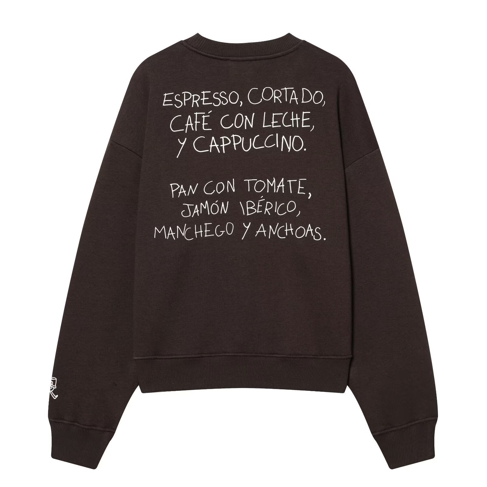 Women's Printed Long Sleeve Casual Pullover Hoodie in Coffee Brown