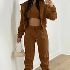 Comfortable fleece-lined hoodie and lounge set by eprolo, featuring a cozy, relaxed fit in soft fabric for casual wear.