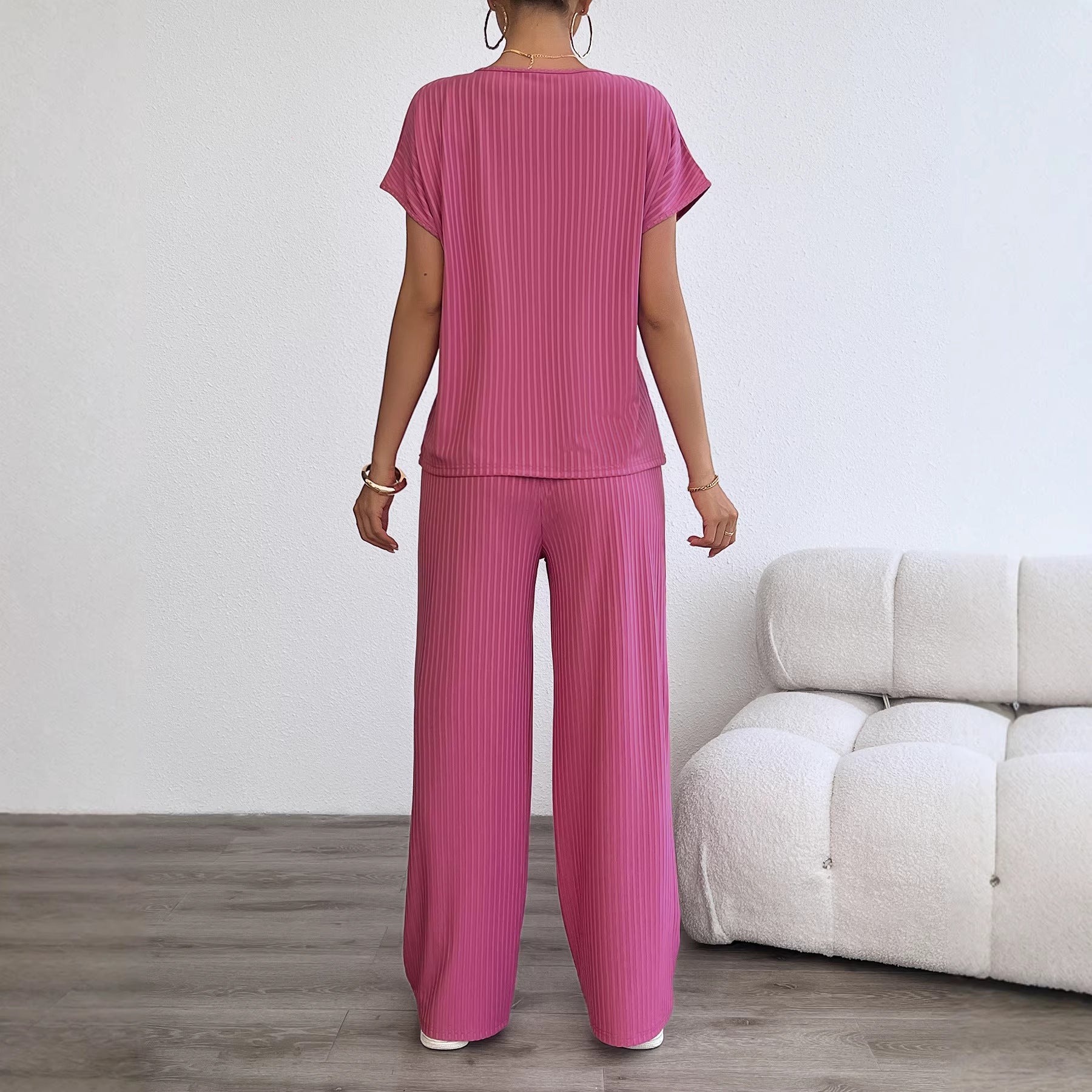 Ethereal Chiffon Pleated Two-Piece Loungewear Set