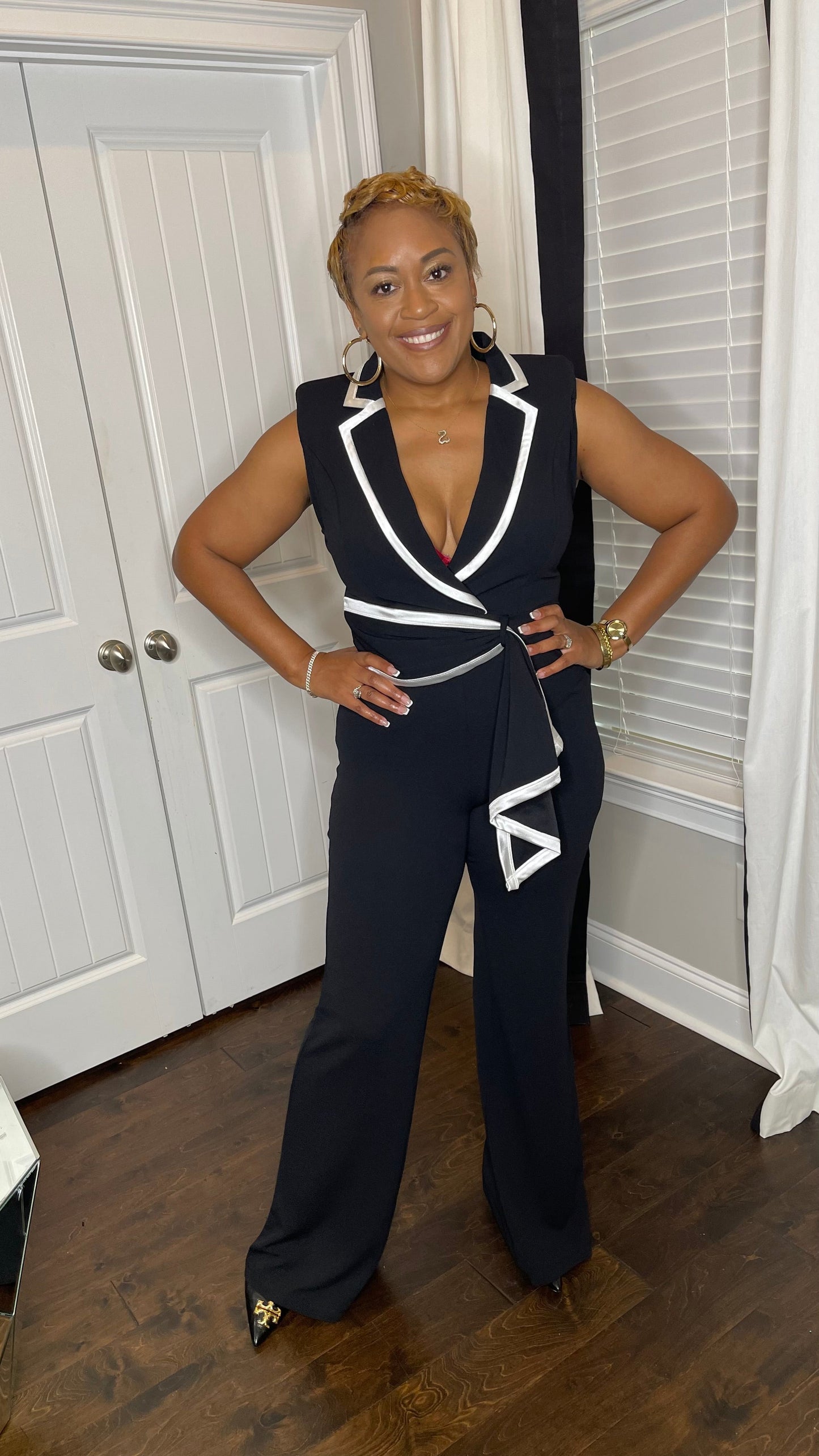 Black Sleeveless Wrap Jumpsuit The Bella Noire Store