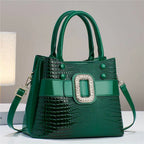Lizard Patterned Mini Bucket Crossbody Bag with Zipper