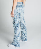 AJ18SK EXTREME FRAYED STACKED JEANS - Plush Fashion Hub