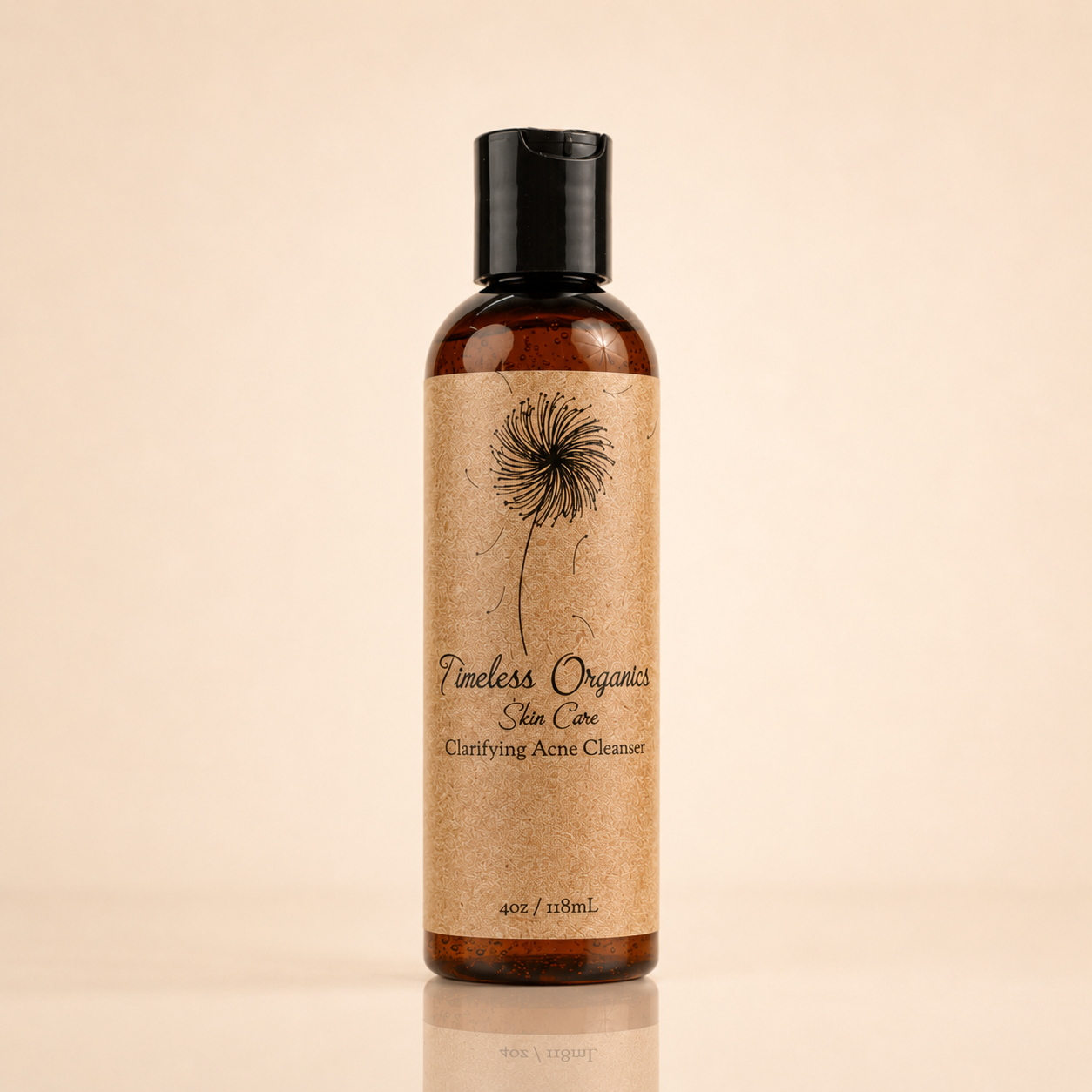 Plush Fashion Hub Clarifying Acne Cleanser bottle with label, showing the skincare product for acne-prone skin.