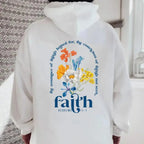 Aesthetic Christian Bible verse hoodie for women, soft plush pullover with inspirational religious print by Plush Fashion Hub.