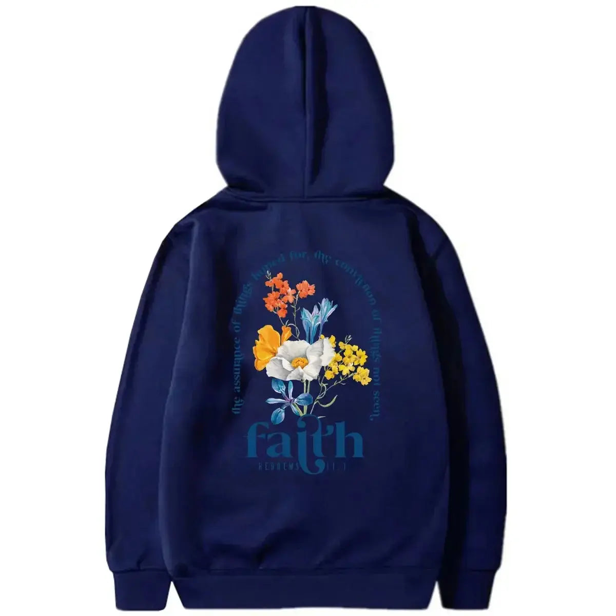 Aesthetic Christian Bible Verse hoodie for women, plush soft pullover with religious design, by Plush Fashion Hub.