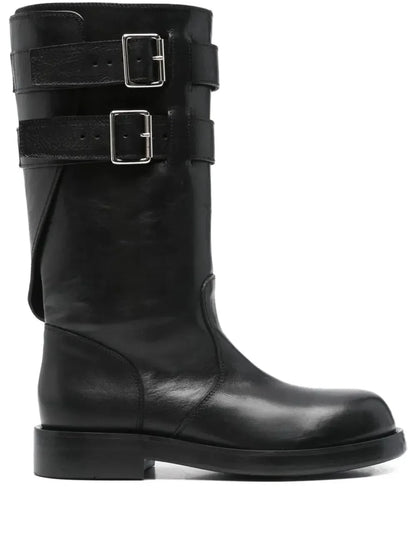 Ann Demeulemeester Women "Osmo" Rounded Boots With Belts - Plush Fashion Hub