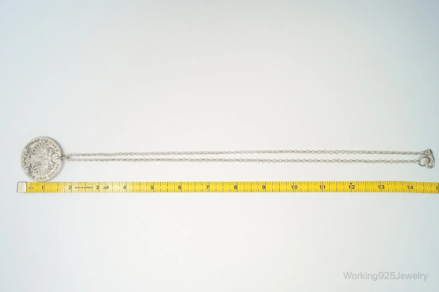 Antique 1780 M. Theresia Austrian Silver Thaler Coin Necklace - Plush Fashion Hub
