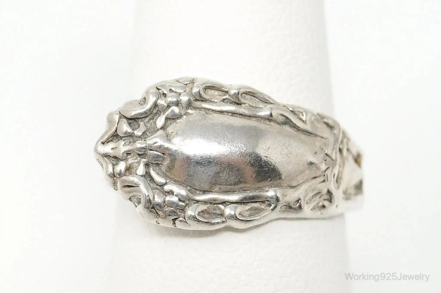 Antique Sterling Silver Spoon Ring - Size 6.5 - Plush Fashion Hub