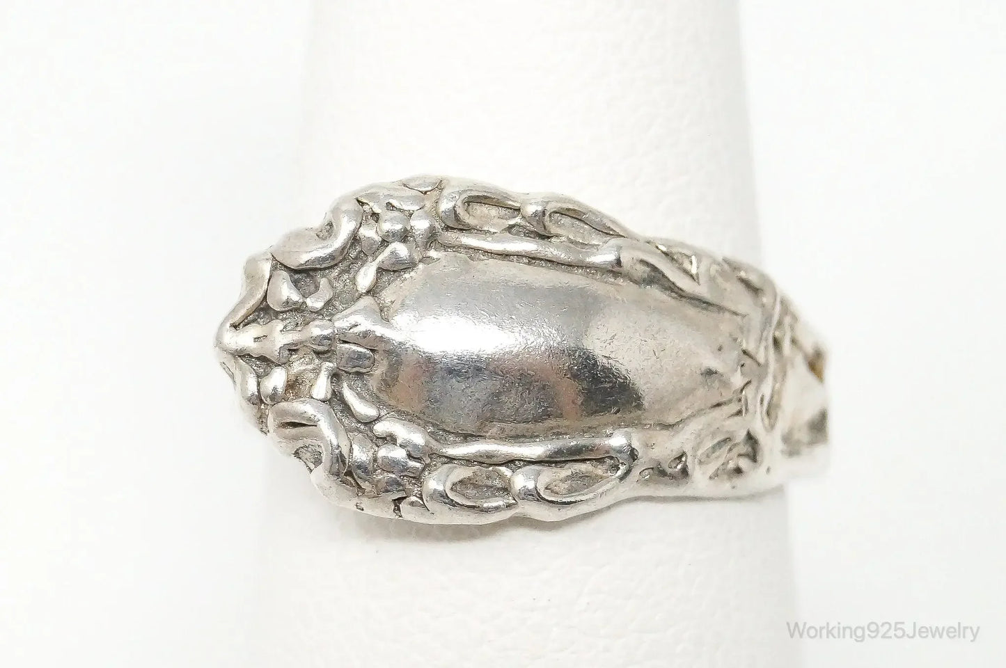 Antique Sterling Silver Spoon Ring - Size 6.5 - Plush Fashion Hub