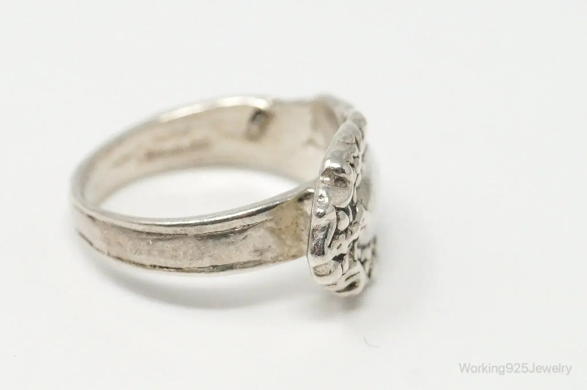 Antique Sterling Silver Spoon Ring - Size 6.5 - Plush Fashion Hub